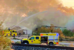 Fire destroys Logandale garage building